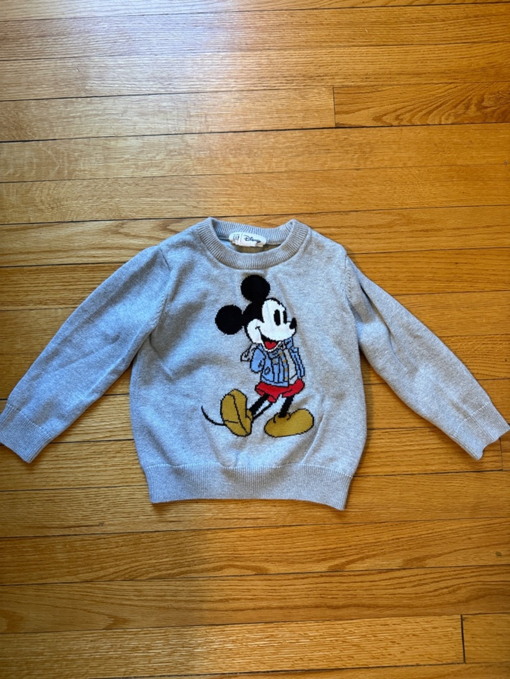 Disney Gray Sweater with Classic Mickey Graphic